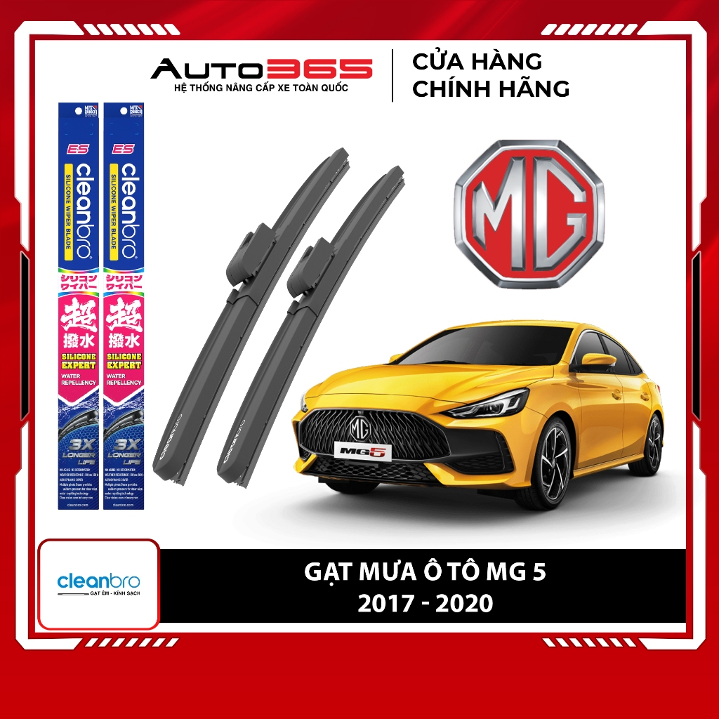 Gạt mưa Cleanbro cho xe ô tô MG ZS HS MG5 GS lưỡi silicon phủ nano - Auto365 Store