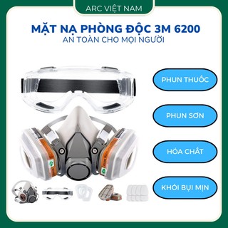  Mặt Nạ Phòng Độc Chống Khói Bụi Mịn Phun Sơn Hóa Chất Trừ Sâu Sử Dụng Nghề Mộc Xi Măng - Tặng Kèm Kính 