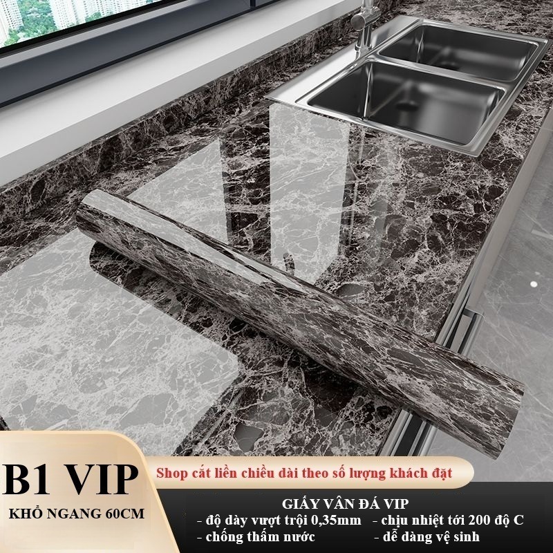 Decal Dán Bếp Vân Đá 3D Chống Thấm Nước,Chịu Nhiệt , Chống Dầu Mỡ Bám Bẩn - Giấy Dán Bếp Chịu Nhiệt 