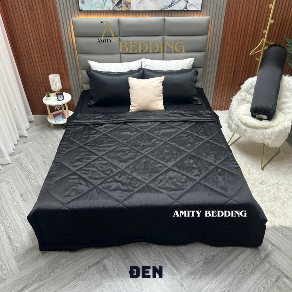 Bộ chăn ga gối phi lụa cho nệm 30cm kích thước 1m6x2m, 1m8x2m Amity Bedding