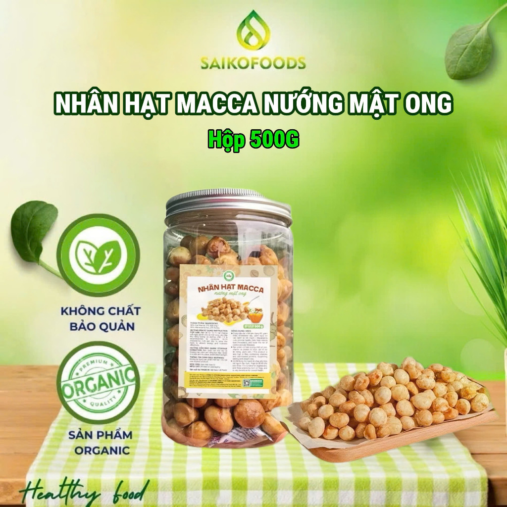 Rẫy_ Nhân hạt Macca nướng mật ong thơm ngon, giòn rụm nhà làm chuẩn healthy, hộp 500g