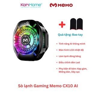  Quạt tản nhiệt điện thoại Sò lạnh Memo CX10 AI hỗ trợ chơi game mobile livestreams làm lạnh nhanh giảm sâu có đóng băng 