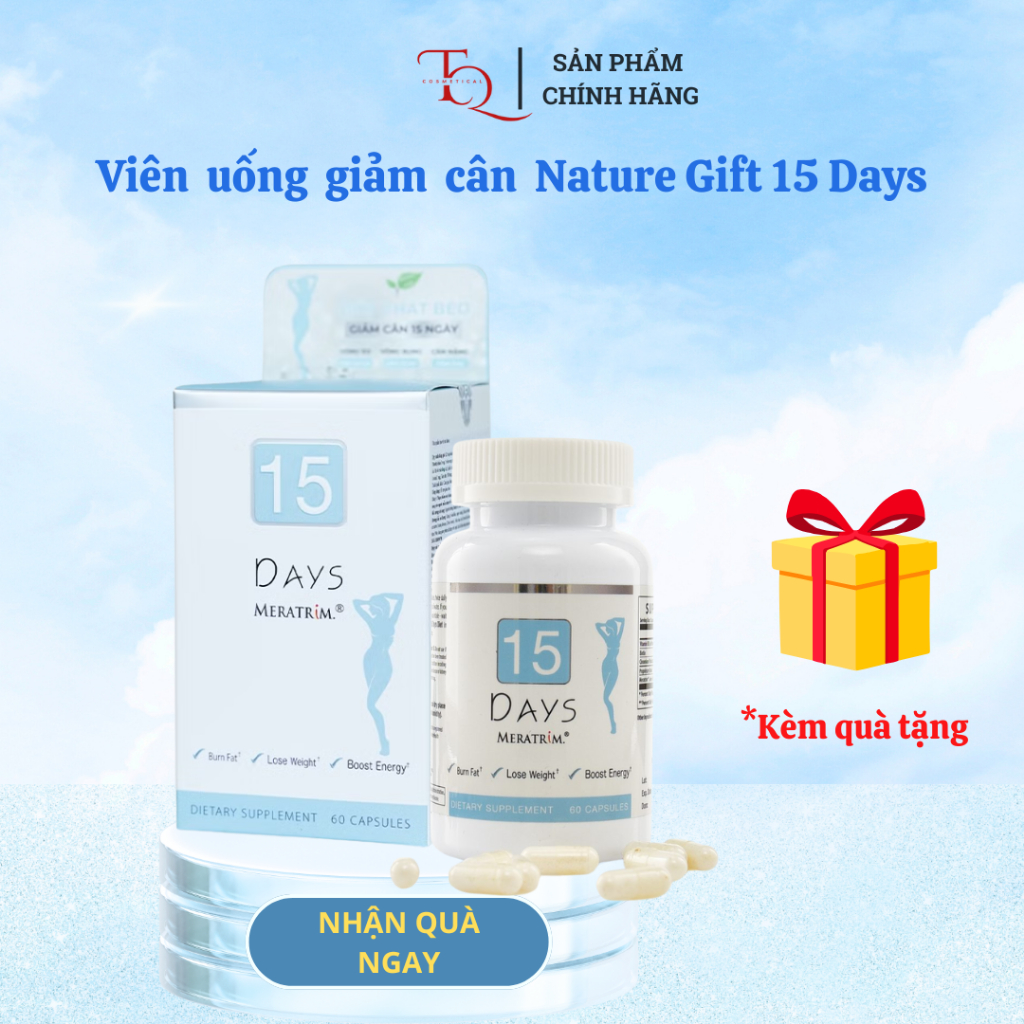 [Nhập khẩu MỸ] Viên uống giảm cân đốt mỡ thừa, giảm mỡ bụng và giúp eo thon gọn 15 Days MERATRIM