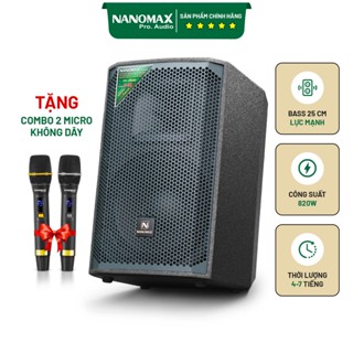 Loa Kéo Công Suất Lớn Nanomax S-02 Bass 25cm 820w Karaoke Bluetooth