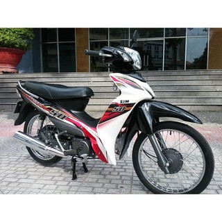 Tem elegant 50cc trắng đỏ đen