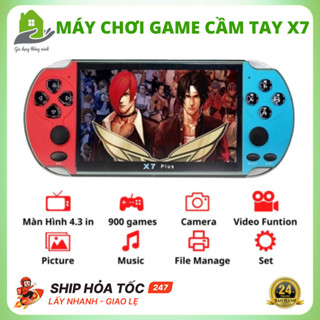 Máy Chơi Game Cầm Tay X7 Màn Hình 4.3inch Với 900 Trò Chơi, Kèm Thẻ Nhớ, Pin Trâu, BH 24 Tháng
