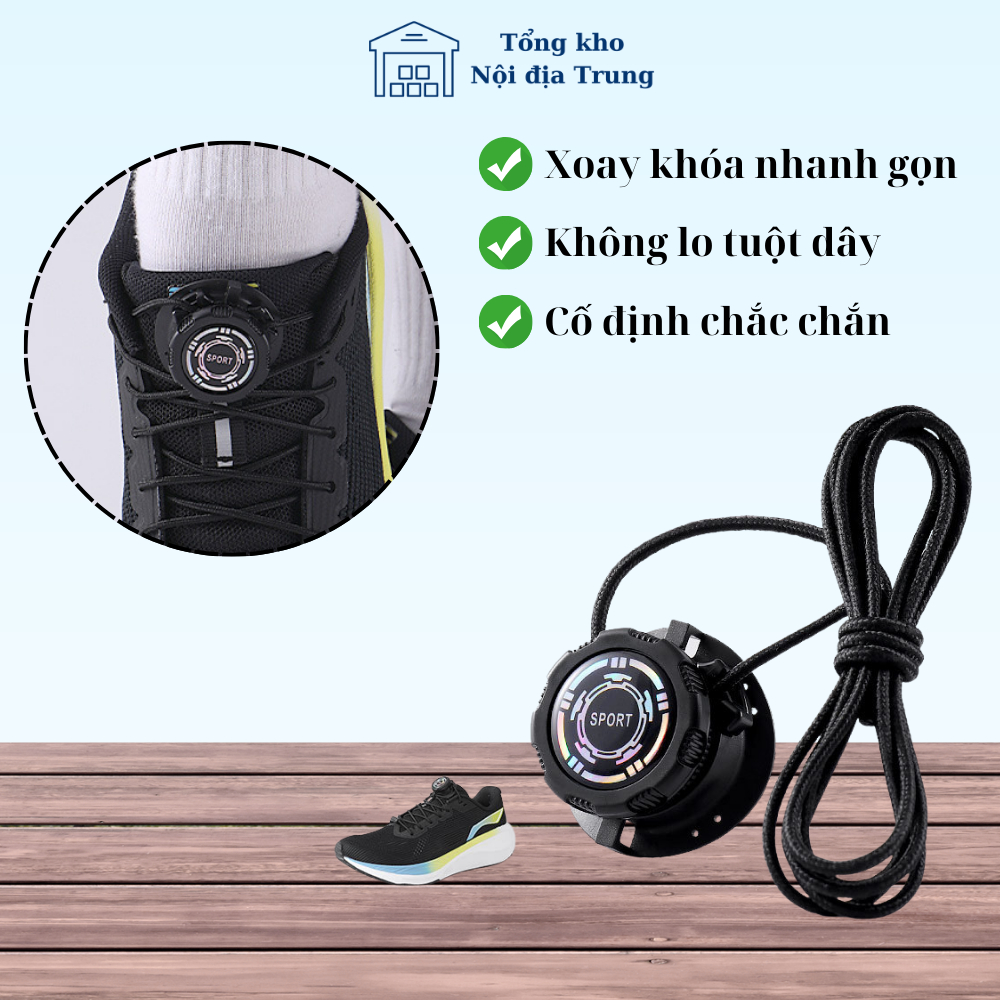Dây Giày Khóa Xoay Thông Minh – Siết Nhanh, Bền Đẹp, Dễ Sử Dụng
