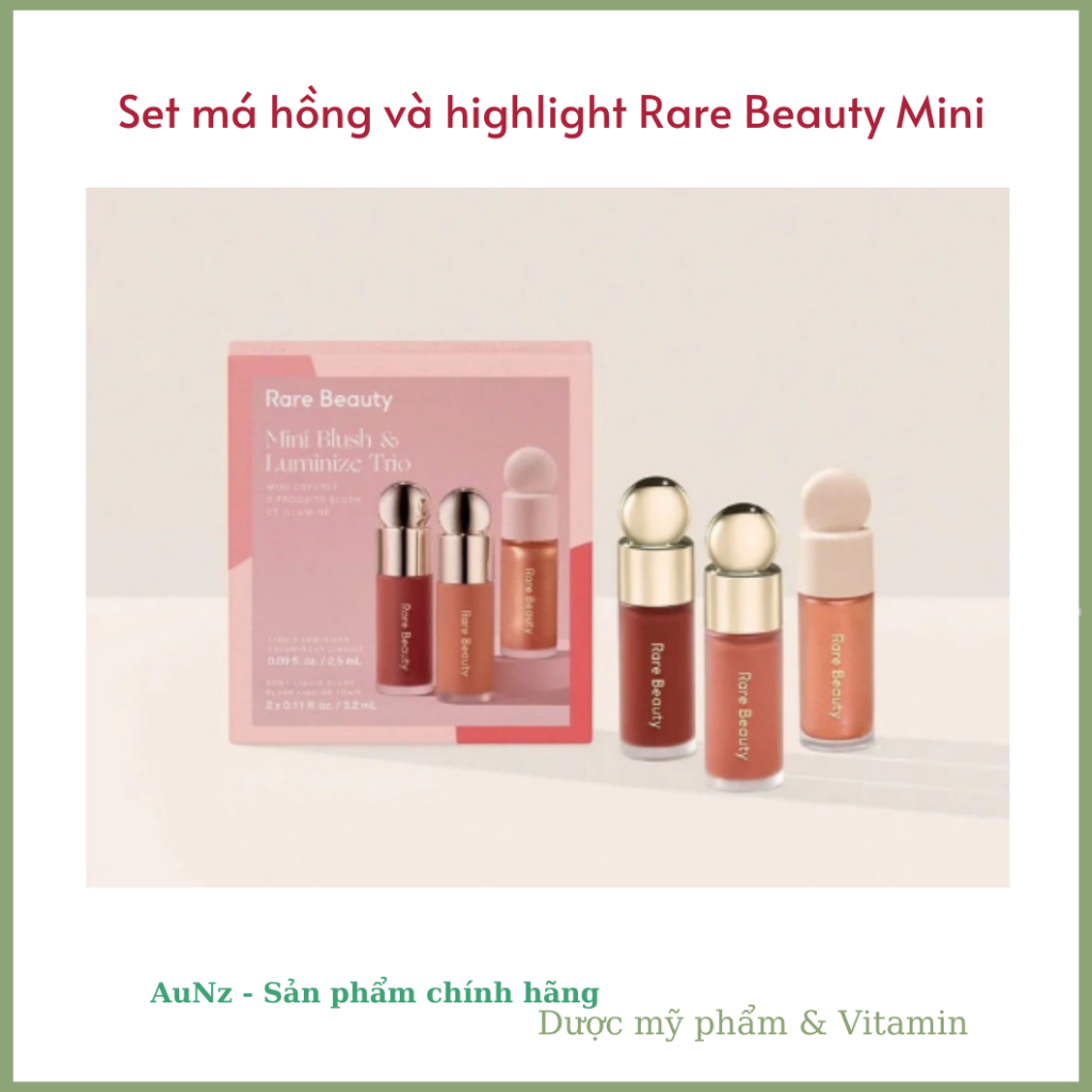 Set má hồng và highlight Rare Beauty Mini