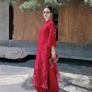  Áo dài cách tân 4 tà cổ liền Ngọc Ẩn LINN Design 