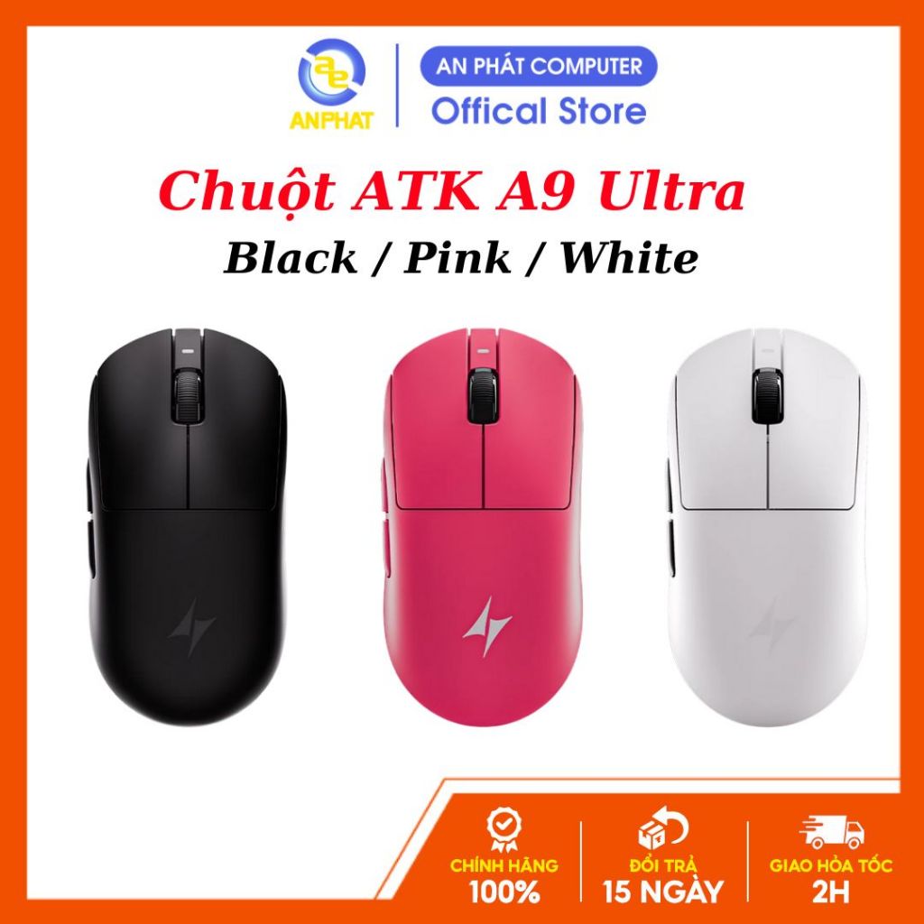 Chuột ATK A9 Ultra Black / Pink / White