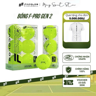 Bóng Pickleball Facolos F-Pro Gen 2 in chìm logo, chất lượng cải tiến siêu bền.