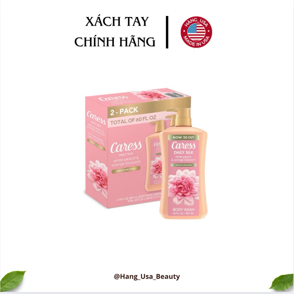 [ USA ] Sữa tắm hương nước hoa Caress Daily Silk White Peach&Orange Blossom 887ML