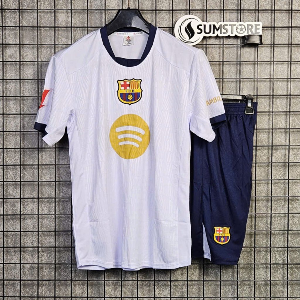 Bộ Áo Bóng Đá CLB Barca Trắng Siêu Đẹp - Áo Bóng Đá Nam Nữ Mới Nhất