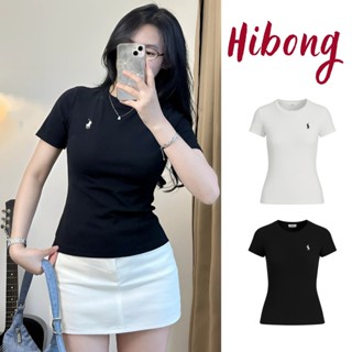 Áo BabyTee TAY NGẮN CỔ TRÒN THÊU NGỰA Dáng Dài Nữ Chất Thun Gân DD37, Áo Thun Kiểu Ôm Body Chiết Eo HIBONG