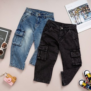  Quần jean dài túi hộp cho bé Trai size từ 10kg đến 50kg Form ống suông chất jean co giãn mềm mịn thoải mái 2 màu JD91 