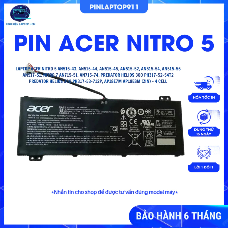 Sạc ACER NITRO 5 AN515 AP18E7M AP18E8M (ZIN) Sạc laptop Acer Nitro 5 ,AN515-54, AN515-55, AN515-43, 