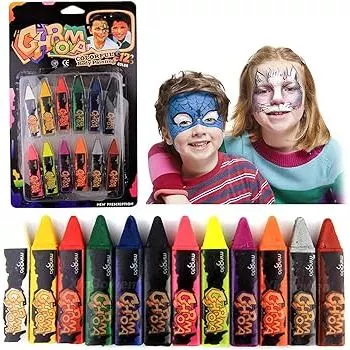 Bộ Bút Sáp Màu Dầu Crayon Oil 12 Màu – Màu vẽ mặt cao cấp Ghroma Painting Makeup Body & Face