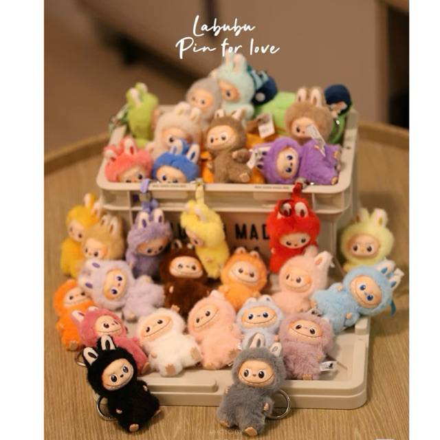 [Chính hãng] LABUBU MINI V4 PIN FOR LOVE SERIES - Vinyl Plush Pendant blind box, hộp lẻ, có bill