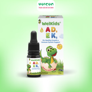 Multivitamin Biovagen Welkids ADEK tăng đề kháng cho bé, bổ sung 4 loại vitamin A, D3, E, K2