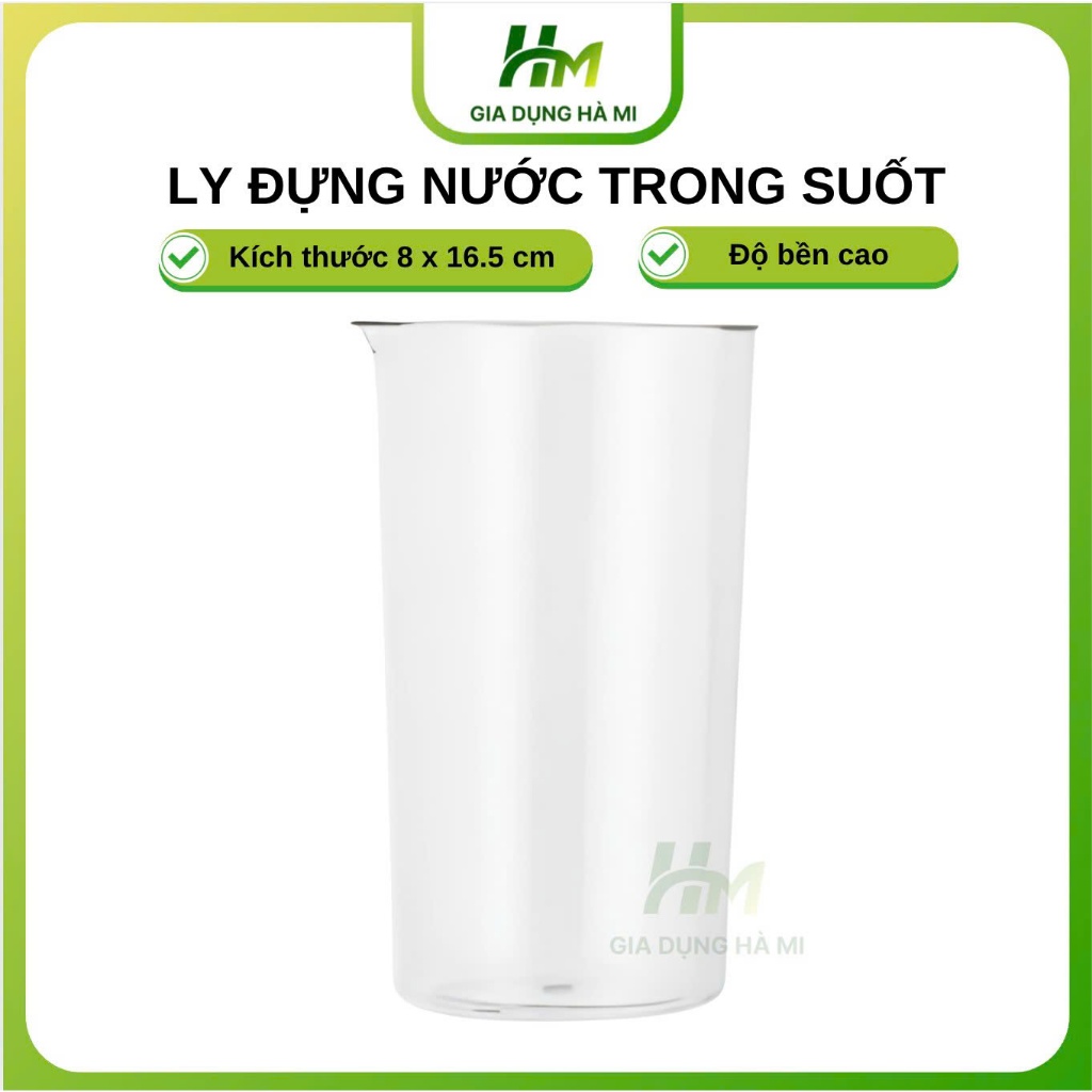 Ly nhựa dùng cho máy xay sinh tố cầm tay ca nhựa chống vỡ ly đựng nước bằng nhựa trong suốt