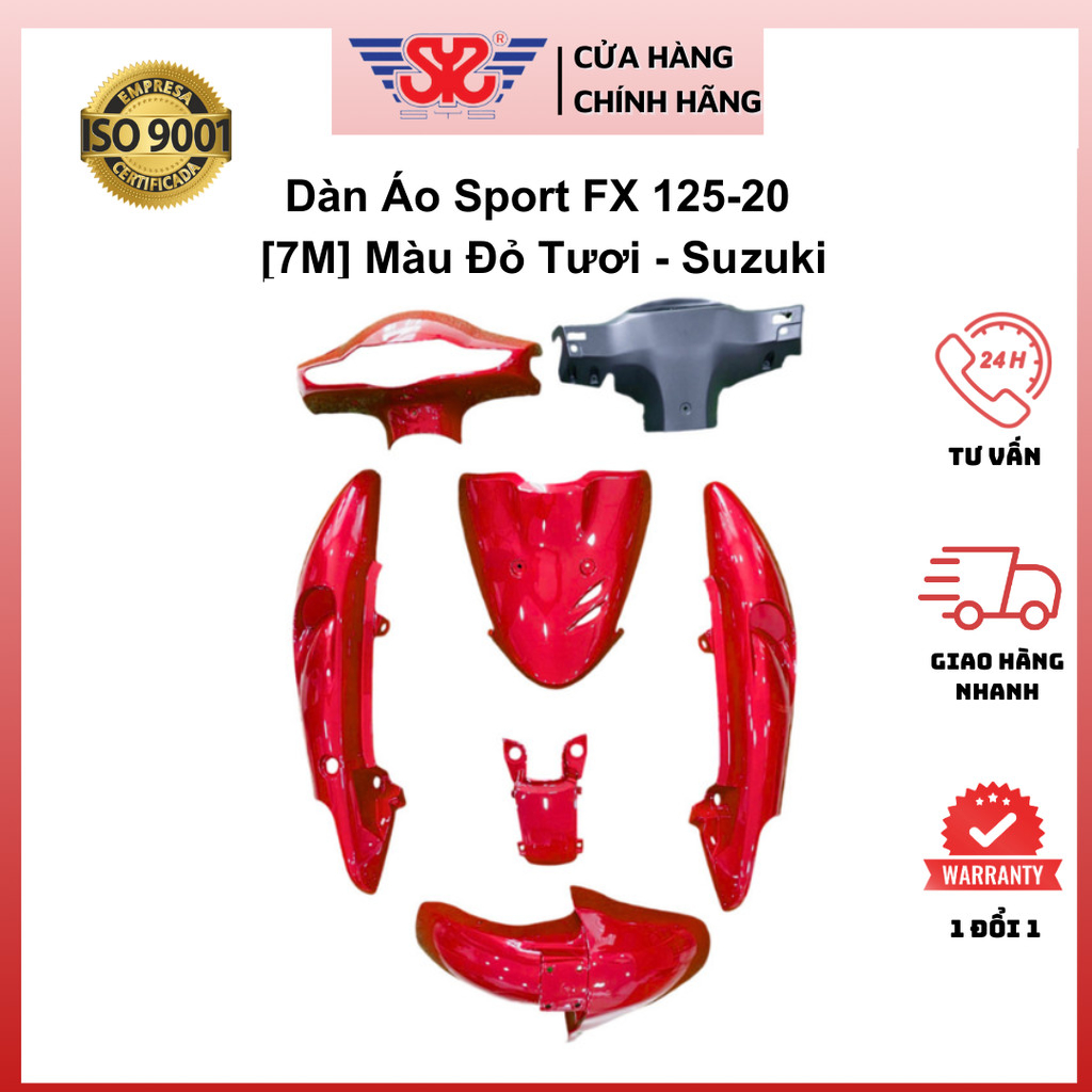 Dàn áo su FX125 | Áo FX 125 đỏ tươi chính hãng Suzuki Malaysia 94400