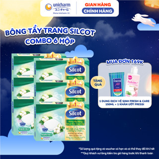 Combo 6 Hộp Bông Tẩy Trang Silcot Premium 66 Miếng/Hộp