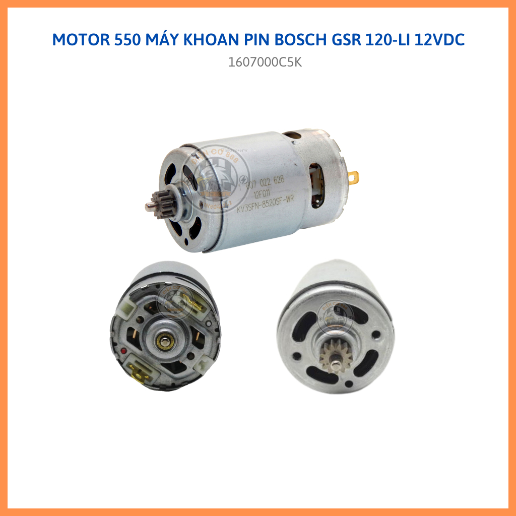 DC Motor 12V máy khoan pin BOSCH GSR 120-LI 12V 13 Răng (1607000C5K)