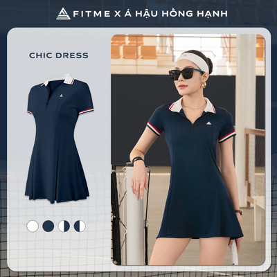 [SALE UPTO 70%] Váy tennis pickleball nữ Fitme CHIC ES form chữ A tặng kèm quần bảo hộ chơi thể thao DSSP01