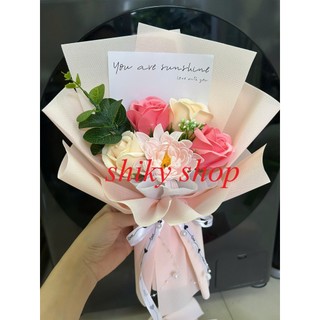 Bó hoa hồng sáp 5 bông