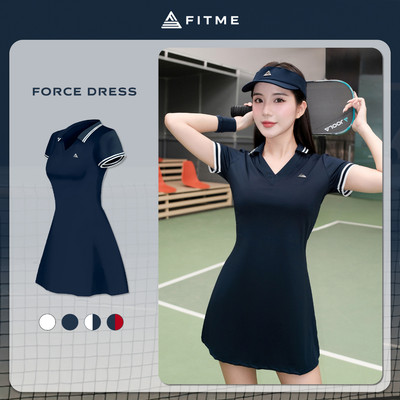 [SALE UPTO 70%] Váy tennis pickleball nữ Fitme FORCE EA cổ V chất liệu co giãn thoáng khí tặng kèm quần bảo hộ DSSP02