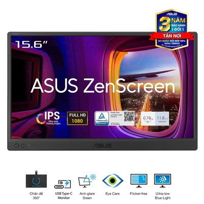 Màn Hình Di Động ASUS ZenScreen MB169CK (15.6 inch - IPS - FHD - 60Hz - 5ms - USB Type-C - Chân đế 360°)