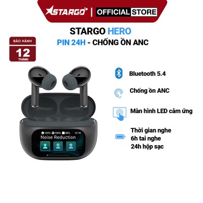 Tai nghe Bluetooth True Wireless StarGO Hero chống ồn ANC thời gian nghe 6h - BH 12 tháng