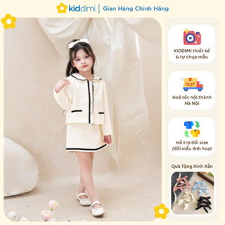 (Set thiết kế chính chủ KIDDIMI) Set dạ cao cấp tiểu thư sang chảnh cho bé gái - TINA SET