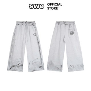 Quần Nỉ Dài Unisex In Lụa Local Brand SWE CROSS SWEATPANTS - Xám