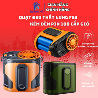  Quạt Đeo Thắt Lưng F83 – 100 Cấp Độ Gió Pin 10000mAh Có Đèn Pin,Quạt kẹp áo Làm Mát Mạnh Cả Ngày 