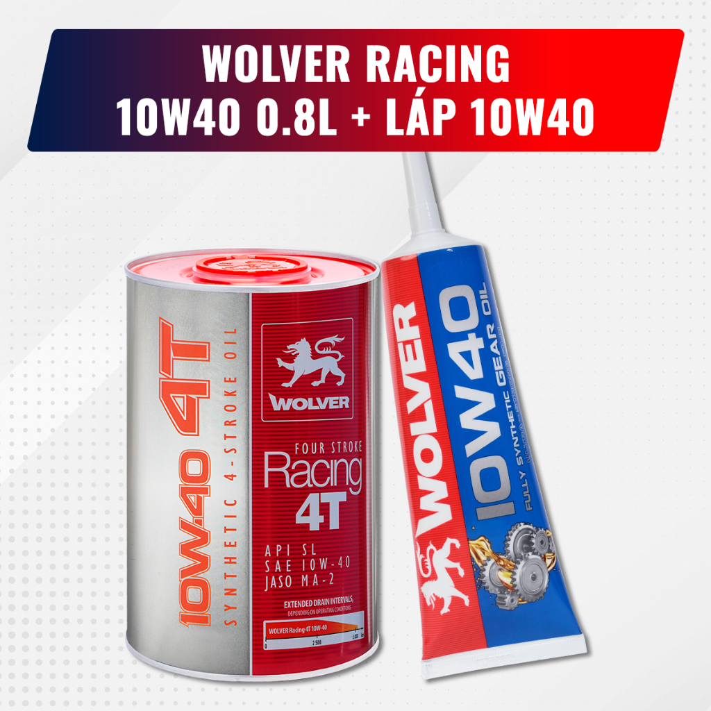 COMBO nhớt xe tay ga WOLVER RACING 10W40 kèm nhớt láp Wolver - SPECIAL 10W40 - WOLVER 10W40 GWMA2S01
