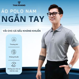  Áo thun polo nam THÁI KHANG vải CVC cá sấu kháng khuẩn ATK14 