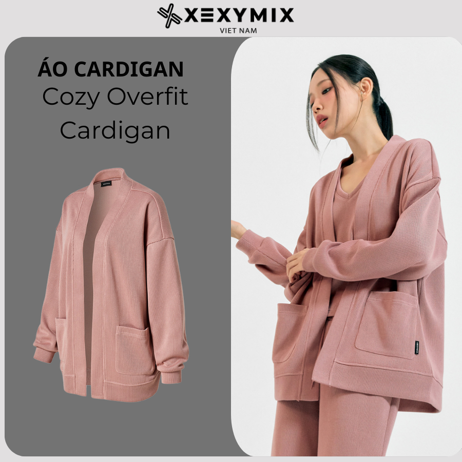 Áo Cardigan XEXYMIX Áo Cardigan Len Dáng Rộng Oversize Nữ Phong Cách Hàn Quốc - Cozy Overfit Cardiga