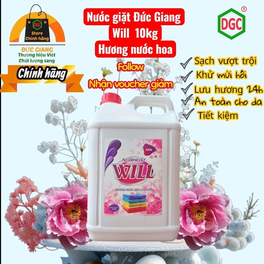 Nước giặt đức giang 10kg  hương nước hoa