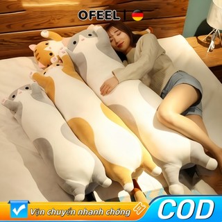  OFEEL Gối ôm hình mèo dài đáng yêu gối ôm ngủ sang trọng đồ chơi gối ôm. Được làm từ chất liệu an toàn cho trẻ em 
