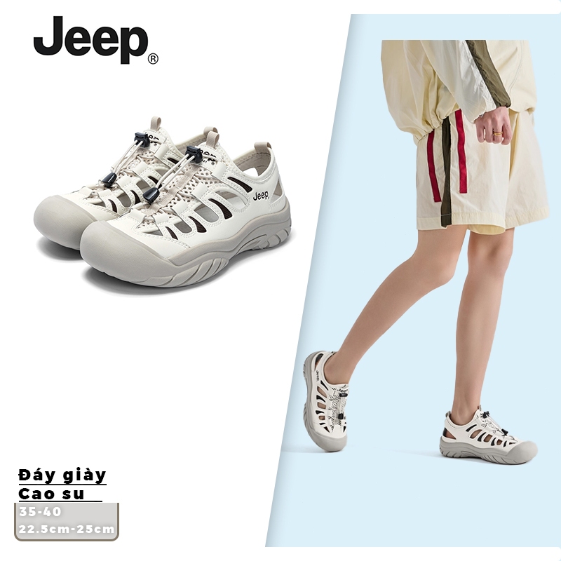 JEEP  Nữ Giày Thể Thao Đục Lỗ Đế Dày Kiểu Dad Shoes Mùa Hè Thoáng Khả Nhẹ Nhàng Đi Bộ Ngoài Trời Trắ