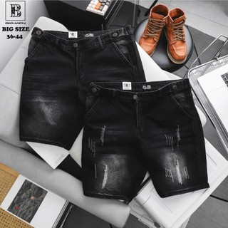 Big Men- Quần short jean bigsize nam wash đen rách nhẹ thời trang cá tính 80- 130 kg_ Mã 674+ 672/661
