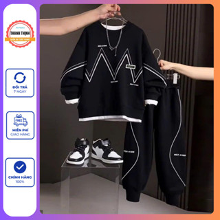   14-45kg Bộ Quần Áo Thu Đông Bé Trai D31 Mẫu Kics Chất Vải Co Giãn Ấm Áp Đẹp Sang Trọng 