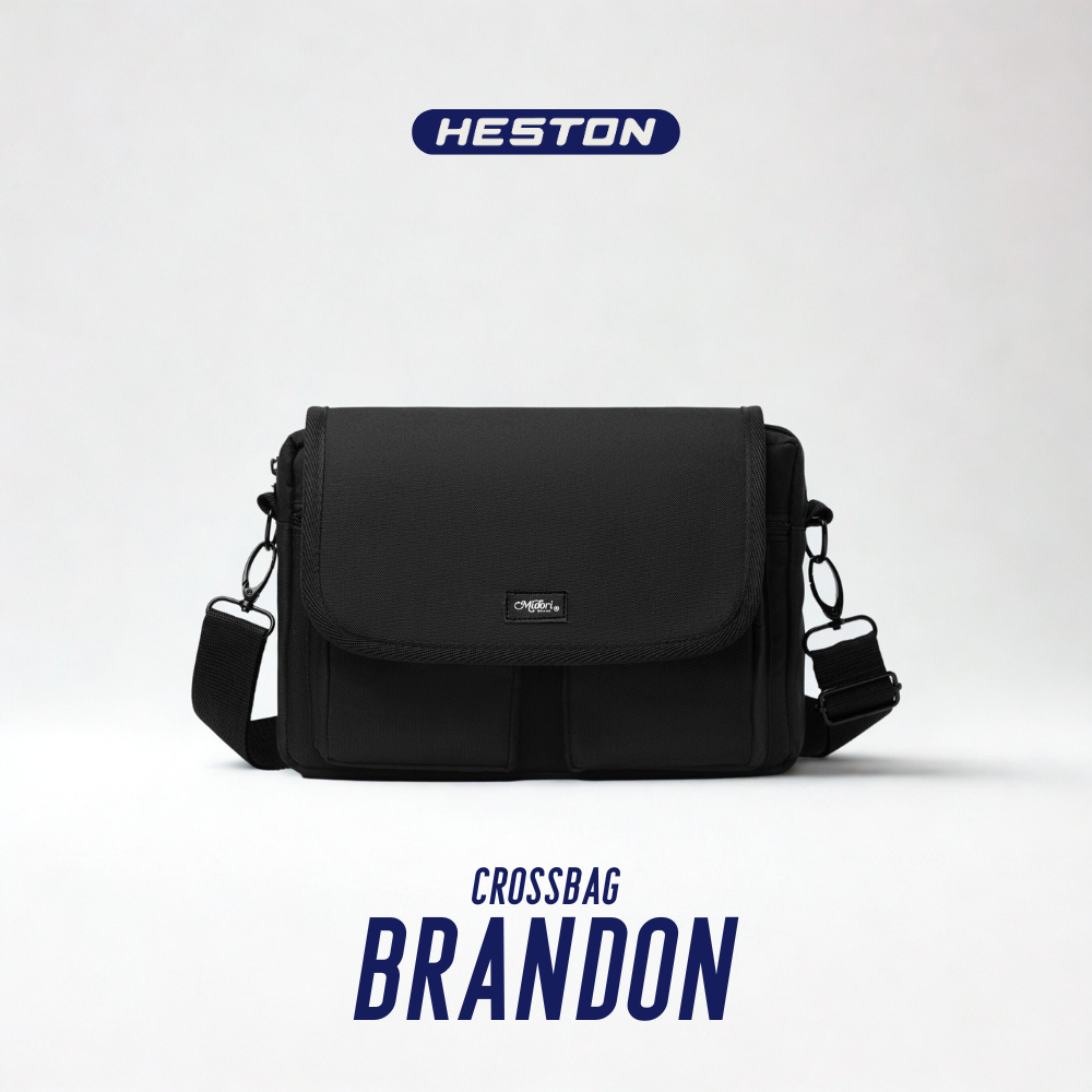 Túi Đeo Chéo BRANDON Nhiều Ngăn Canvas Trượt Nước Đựng Ipad Đi Học Đi Làm | HESTON