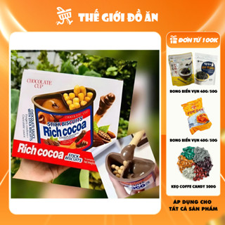 [1 Thùng 16 Hộp] Bánh Que Chấm Socola, Kem Sữa Rich Cocoa 38g - Giòn Tan, Đậm Vị, Ngon Khó Cưỡng