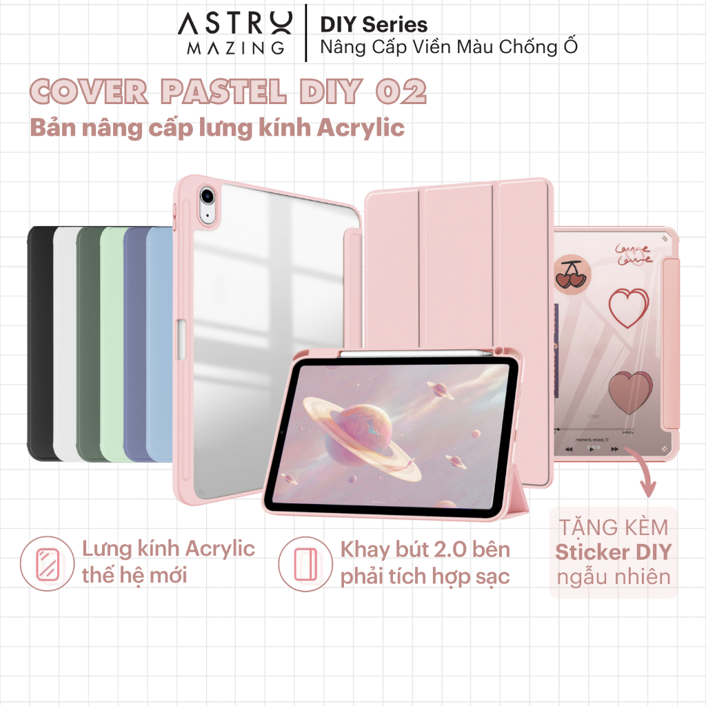 [DIY2 Basic] Bao da DIY D02 lưng kính chống ố cho iPad V2 AstroMazing - Case cho Pro 11 Air 4 5 Gen