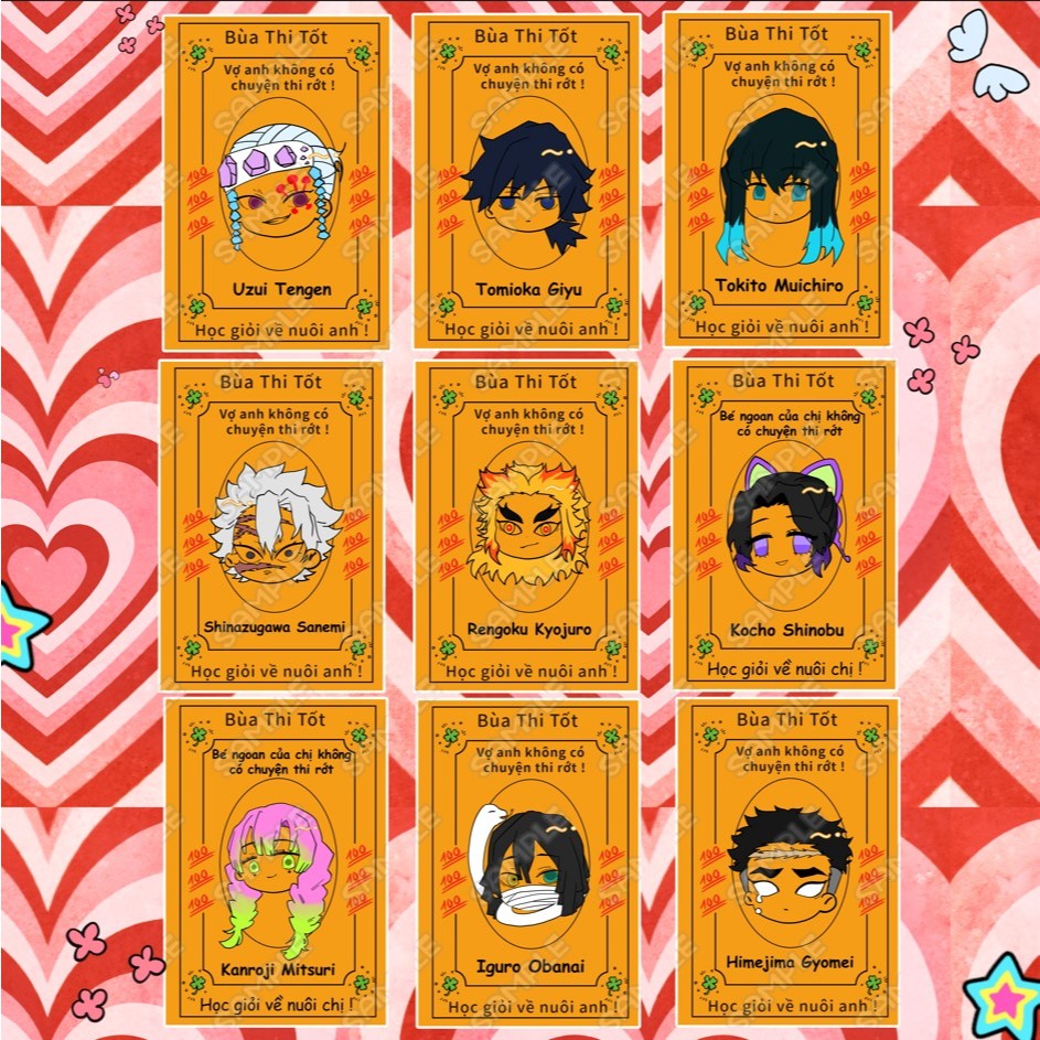 Card Thi Tốt Kimetsu No Yaiba các Trụ , Card Anime Kimetsu No Yaiba, Thanh Gươm Diệt Quỷ Obanai, Giy