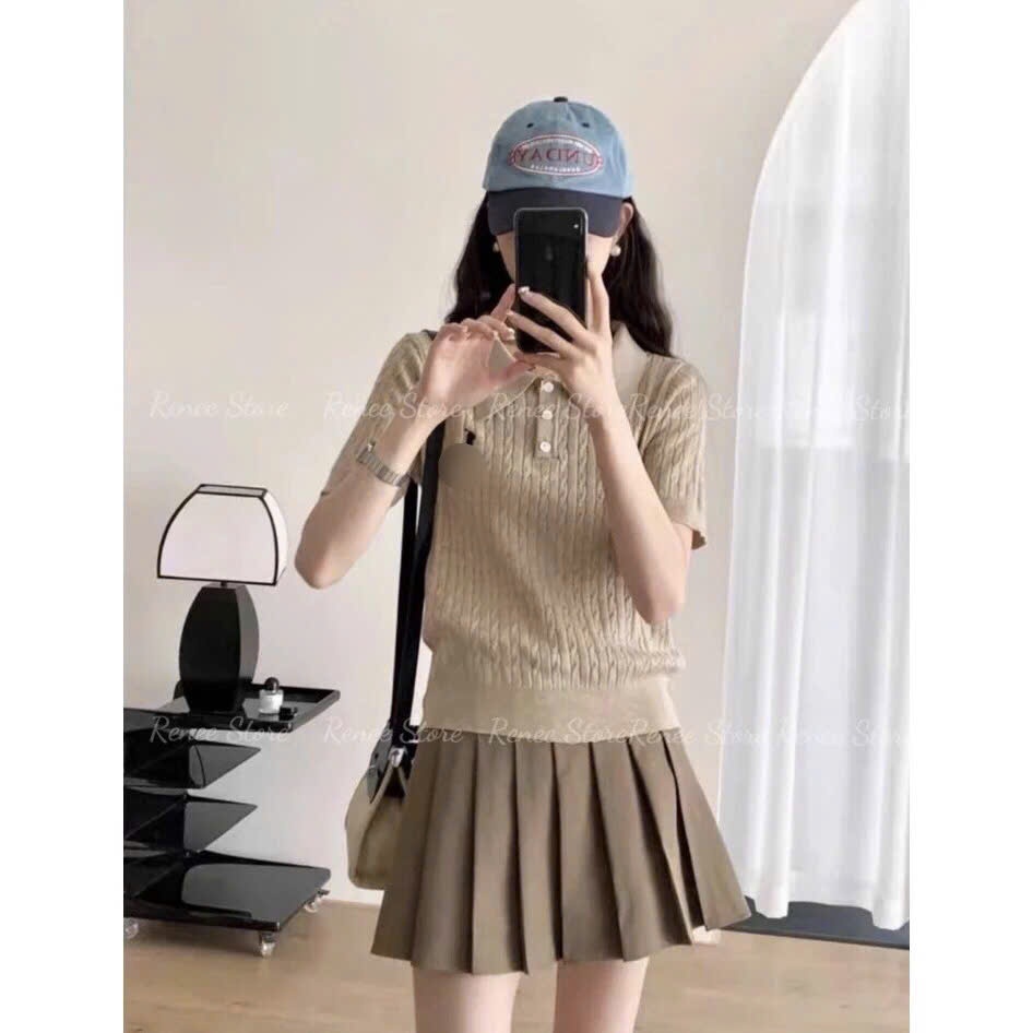 Áo Polo, Áo Cộc Tay Mongtoghi Phối Chất Len Vặn Thừng Thêu Ngựa Nổi Trước Ngực Cổ Bẻ Trẻ Trung Hàng Qccc Shopquacam | BigBuy360 - bigbuy360.vn