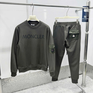  Đồ bộ nam dài tay thu đông PB nỉ chân cua in chữ ngực phối túi gió thêu logo áo cổ tròn dày dặn BD69P 