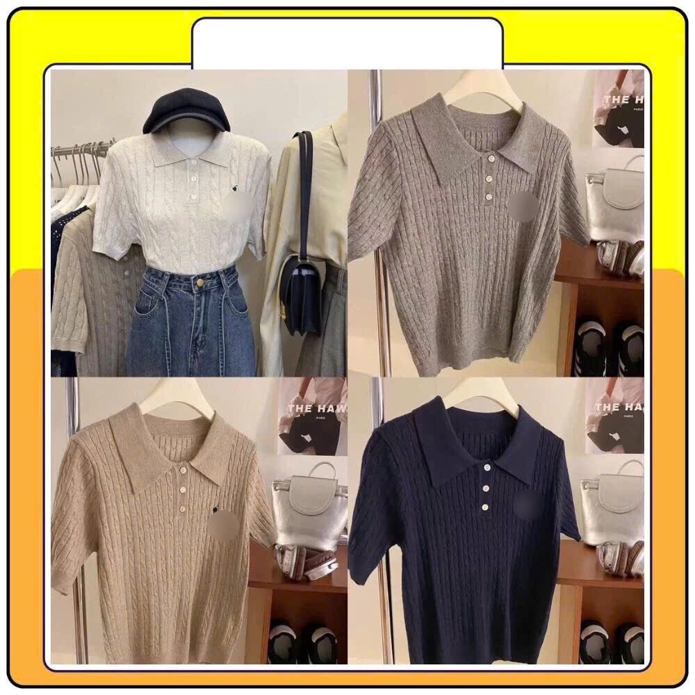 Áo Polo, Áo Cộc Tay Mongtoghi Phối Chất Len Vặn Thừng Thêu Ngựa Nổi Trước Ngực Cổ Bẻ Trẻ Trung Hàng Qccc Shopquacam | BigBuy360 - bigbuy360.vn